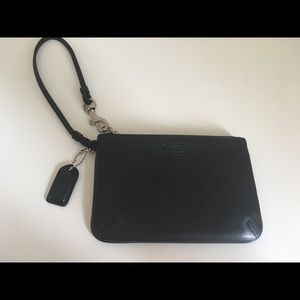 Coach Black Leather Wristlet